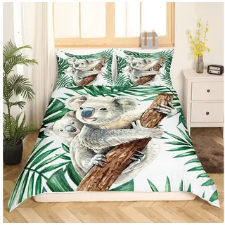 LuxusKollektion Kinderbettwäsche Bettbezug 155x220cm Palmen Dschungel Kinder