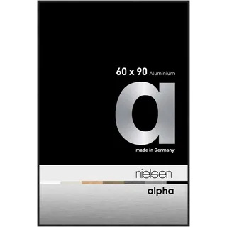 Nielsen Bilderrahmen Alpha Aluminium Normalglas / Floatglas / Schwarz Eloxal Mat...