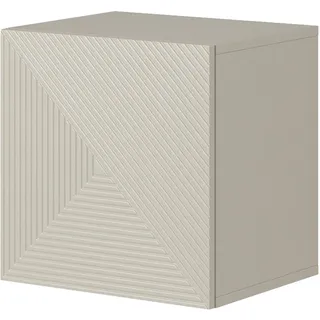 Lomadox Wohnzimmer Hängeschrank Wandschrank mit 40 cm Breite in Kaschmir, 1 Tür mit gerillter Front, grifflos, Push-to-Open