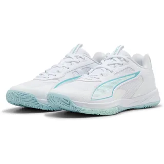 Puma Accelerate PRO 4 W+ Game ON Hallenschuh für Damen, White-Baltic Sea Blue-Fresh Water, 41 EU, Puma Weißes Ostseeblaues Süßwasser, 42 EU