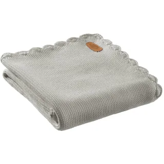 Bio Baby Kuscheldecke 100% Bio-Baumwolle (kbA) GOTS zertifiziert, Hellgrau Melange, 80 x 100 cm