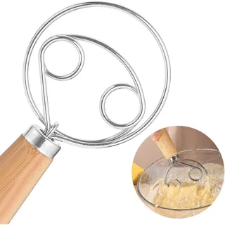 Dänischer Teigbesen, Double Eyes Edelstahl-dänischer Teig-Schneebesen Teigmische