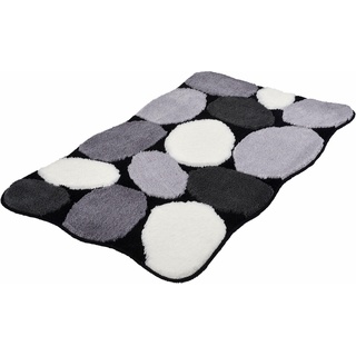Badematte »Stone«, Höhe 15 mm, rutschhemmend beschichtet, fußbodenheizungsgeeignet, Badteppich, Stein Optik, Hoch-Tief Effekt, waschbar, 606311-4 schwarz 1 St.