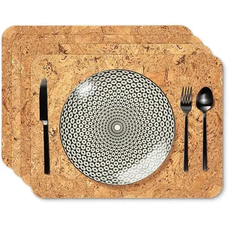 Tuuters Kork Platzset 4 Stück Natur (40 x 30cm) Tischset abwaschbar Deko