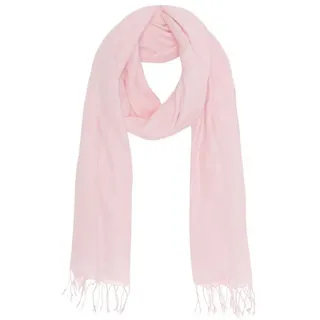 Bovari Schal Leinen Schal für Damen und Herren aus 100% Leinen, - leicht und atmungsaktiv – Sommerschal – Fransen-Schal rosa