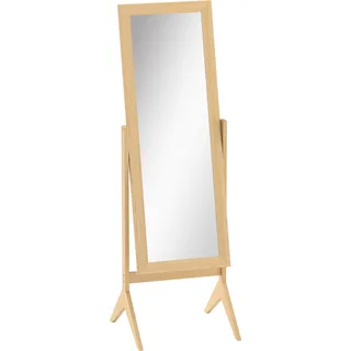 HOMCOM Standspiegel Großer Standspiegel mit verstellbarer Neigung für Ankleidezimmer/Schlafzimmer dim. 47L x 46l x 148H cm Eiche   Aosom