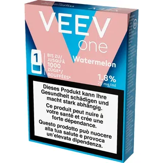 VEEV ONE Pod  Coral Wave Watermelon – 20 mg nicotine – 1000 puffs - 1  single unit