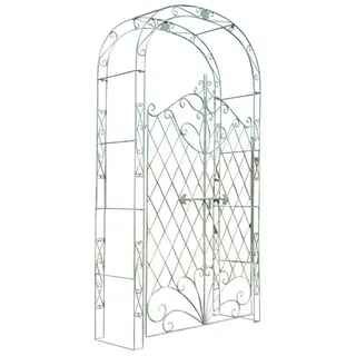 furnicato Rosenbogen Melissa mit Tor 220x120x40 cm antik-grün, 1 St. grün