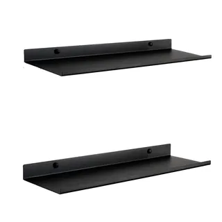 Wandregal Schwarz aus Metall 50 cm | 2er Set | Schweberegal Modular | Badrega...