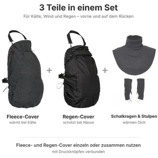Hoppediz Fleece-Cover 3 in 1 anthrazit