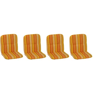 BEO Niedriglehner Auflage 96 x 47 x 5 cm gelb orange weiß gestreift 4 St.