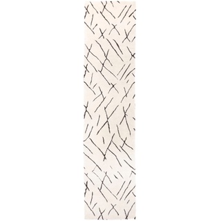Wollteppich MORGENLAND "Berber Teppich - Sara rechteckig" Teppiche Gr. B/L: 80 cm x 300 cm, 25 mm, 2,4 m2, 1 St., weiß Schurwollteppiche