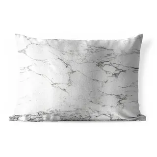MuchoWow Dekokissen Schwarze Muster durch weißen Marmor, Outdoor-Dekorationskissen, Kissen, Kissenbezug, 60x40 cm bunt Rechteckig | 60 cm x 15 cm x 40 cm