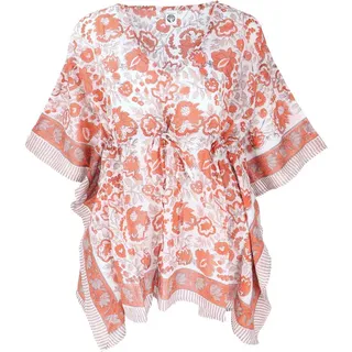 Guru-Shop Longbluse Hippie Poncho, Kaftan, Tunika, Poncho Bluse,.. alternative Bekleidung orange