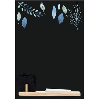 Kreidetafeln UK Blue Leaf 'Kleine Memo Kreidetafel/Tafel/Küche Board mit Tablett, Kreide und Filz Radiergummi. Booth Design Range., Holz, schwarz, 29,7 x 20,7 x 1 cm