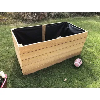 Gartenwelt Riegelsberger Elegantes Hochbeet Kräuterbeet Pflanzbeet Lärche Gemüsebeet 140x60 cm Höhe 71 cm aus Lärchenholz 20 mm glatt