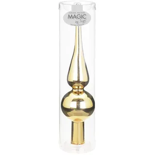 Inge-glas Christbaumspitzen 26cm | Weihnachtsbaumspitzen matt glänzend Baumspitze Spitze Christbaumschmuck (Brokatgold Gold Glanz)