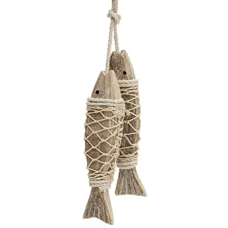 2 Hänger Fisch mit Schnur zum Aufhängen Deko Holz Fische Anhänger Hängedeko Maritim Meer Dekoration,Holz Fische Anhänger Hängedeko Maritim Meer Dekoration
