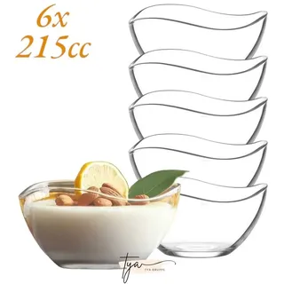 LAV Schale Lav Glasschalen Schalen Glasschale Dessertschale Vorspeise Glas Gläser, Glas, (6-tlg)