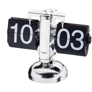 Eichmüller since 1950 Retro Flip Uhr - Tischuhr - Silber schwarz