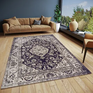 Teppich HANSE HOME "Mahat" Teppiche Gr. B/L: 120 cm x 180 cm, 6 mm, 1 St., schwarz Orientalische Muster Vintage, Orientalisch,Wohnzimmer, Flur, Anti-Slip Rücken, Klassisch