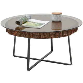 Valnatura Couchtisch, Anthrazit, Eiche, Holz, Metall, Glas, Kerneiche, vollmassiv, rund, eckig, 80x40x80 cm, Goldenes M, Wohnzimmer, Wohnzimmertische, Couchtische, Couchtische Glas