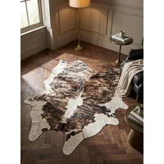 Flachwebteppich GASTEIN, in Rindsleder-Optik, aus Polyester, Braun, 150 x 200 cm