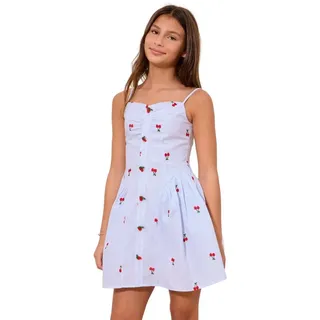 LIPSY Trägerkleid Lipsy Teen Nadelstreifen-Kleid mit Stickerei (1-tlg) blau 166 (15 J.)