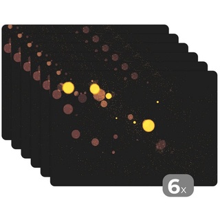 MuchoWow Platzset Gold - Abstrakt - Luxus - Schwarz, (6-St), Platzset, Platzdecken, Platzmatte, Tischmatten, Schmutzabweisend bunt