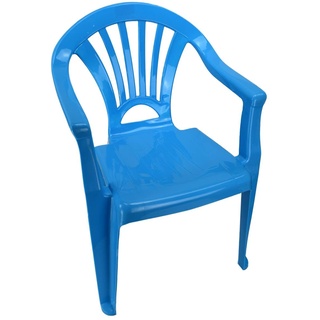 Kinderstuhl Gartenstuhl Stuhl für Kinder in blau, grün, orange oder pink Garten, Farbe:blau