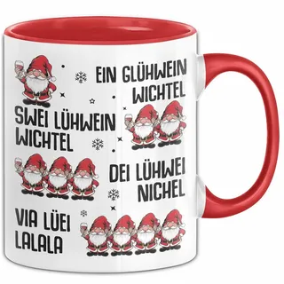 Trendation Tasse Weihnachten Tasse Geschenk Glühwein Ein Glühwein Wichtel Swei Glühwe rot