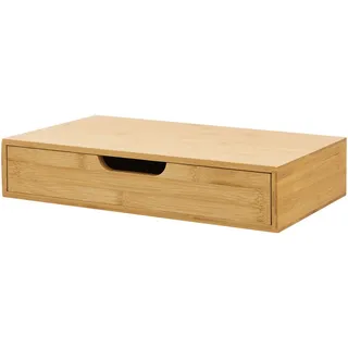 [en.casa] Wandregal Bokn mit Schublade Bambus