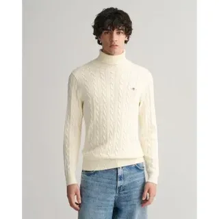 Gant für Herren. 8050607 Beigefarbener Strickpullover mit Achten (L), Lässig, Baumwolle