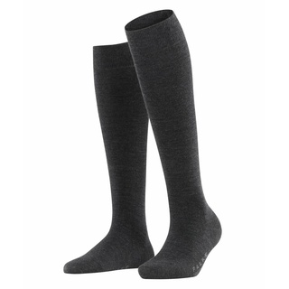 FALKE Damen Kniestrumpf - Vorteilspack, Softmerino KH, lange Socken, einfarbig Anthrazit 39-40 2 Paar (2x1P)