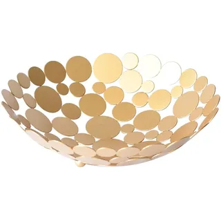 JYARZ Obstschale, Gemüsekorb, Metall Obstkorb Runder Obstschale for Küchentisch, großer Fruchthalter Stehen for Gemüse, Brot, Süßigkeiten und Haushaltsraum Fruchtkorb, Obstschüssel(Gold)