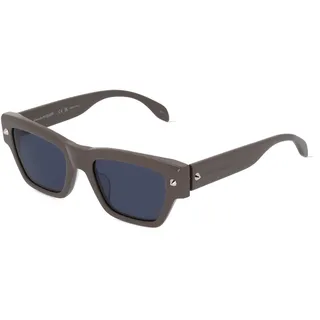 Alexander McQueen AM0409S Herren-Sonnenbrille Vollrand Quadratisch Kunststoff-Gestell, braun