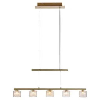 Paul Neuhaus LED-Pendelleuchte GREZIA, Weiß - Messing - Glas - 5-flammig - 80 x 120 cm - höhenverstellbar