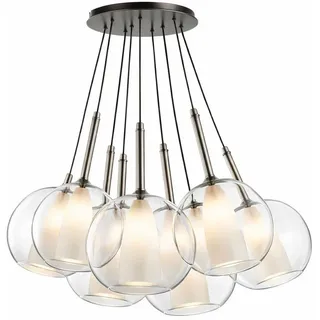 s.luce Pendelleuchte s.luce Belluna Glas-Pendelleuchte Cluster 7-flammig Klar Ø 24 cm x 24 cm