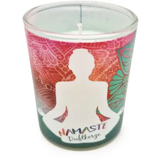 pajoma® Duftkerze, Namaste - Meditation Kerze | 80g Wachsgewicht, Brenndauer: 20 Stunden, Höhe 7,5 cm ø 6 cm - in edler Geschenkverpackung | Premium-Qualität | Yoga Meditieren Entspannung