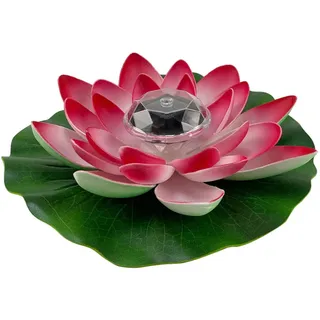 Yeehliny Lotusblüten-Licht, künstliche schwimmende Lotusblumen, Solar-Licht, Solar Lotusblüte, Pool-Licht, Schwimmender Künstlicher Lotus Laterne, Solarleuchte, Teich Dekoration (1PC-Rot)