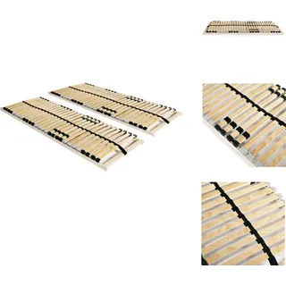 vidaXL Lattenroste 2 Stk. mit 28 Latten 7 Zonen 70 x 200 cm -  Betten & Bettgestelle - Beige