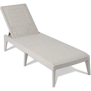 TOOMAX Numana Sonnenliege in Rattan-Optik mit verstellbarer Rückenlehne, UV-beständig, Art. 950, Maße: 60 x 186 x 29H cm (Grau Taupe)