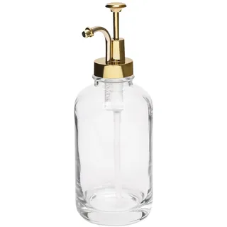 Pender Sirup Kaffee Pumpflasche, Glas Pumpe Kaffee Kaffeesirupspender, für Küche Coffee Bar, Sirup Pumpspender Kaffeesirupspender, 500ml, 2er Set (Gold)
