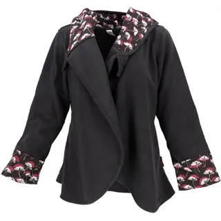 Guru-Shop Langjacke Fleece Cape Wickeljacke - schwarz alternative Bekleidung schwarz S