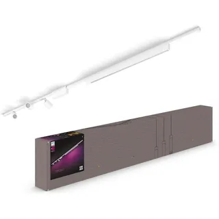 Philips Hue Perifo Railverlichting Plafond 3-spots en 1 Lichtbalk - Basisset - 1 en 1,5 Meter Rails - Wit en Gekleurd Licht - Dimbaar - Verbind met Bluetooth of Hue Bridge - Wit