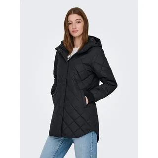 Only ONLJULIET QUILTED HOOD ZIP COAT Schwarz M