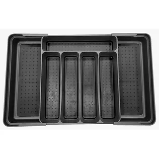 Rosenstein & Söhne Besteckeinsatz: Besteckkasten für Schubladen, ausziehbar: 30 auf 52,5 x 33,5 x 5,5 cm (Schubladen Organizer Küche, Organizer Besteck, Löffel)