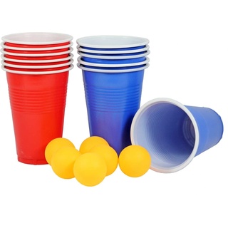 Kögler Spiel, Beer Pong 18 tlg. Bier Pong Beerpong Trinkspiel JGA Party Fete Fest blau|orange|rot