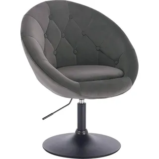 Woltu Cocktailsessel Samt 46 x 46 x 46 cm Dunkelgrau höhenverstellbar