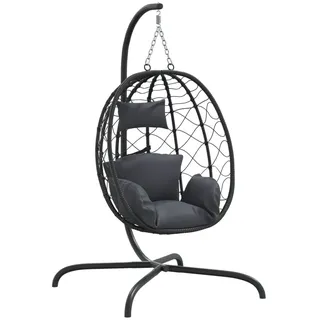 vidaXL Hängesessel Ei mit Kissen Grau